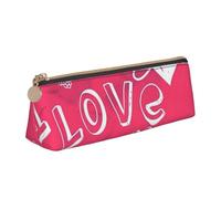 Unkhtt Trousse à crayons de grande capacité avec motif cœur pour la Saint Valentin - Trousse triangulaire pour étudiants et écoles, blanc, Taille unique