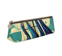 Unkhtt Trousse à crayons de grande capacité avec motif de bateau à voile et paysage - Pochette triangulaire pour stylos - Étudiants et écoles, blanc, Taille unique