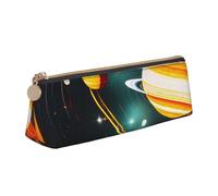 Unkhtt Trousse à crayons de grande capacité avec motif de système solaire Jupiter Saturne - Triangle - Pour étudiants et écoles, blanc, Taille unique