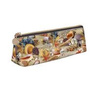 Unkhtt Trousse à crayons de grande capacité avec motif étoile de mer, coquillages, plage de sable et triangulaire, pour étudiants et écoles, blanc, Taille unique