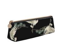 Unkhtt Trousse à crayons de grande capacité avec motif grue japonaise et pin - Pour étudiants et écoles, blanc, Taille unique