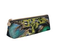 Unkhtt Trousse à crayons de grande capacité avec motif imprimé îles de Norvège - Triangle - Pour étudiants et écoles, blanc, Taille unique