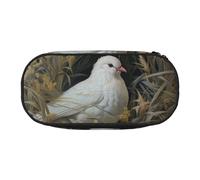 Unkhtt Trousse à crayons grande capacité avec double fermeture éclair Motif herbe et colombe, Noir , Taille unique, Organiseur de sac