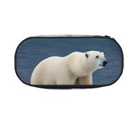 Unkhtt Trousse à crayons grande capacité avec double fermeture éclair Motif ours polaire, Noir , Taille unique, Organiseur de sac