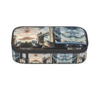 Unkhtt Trousse à crayons historique avec impression du pont de Londres - 21 x 5 x 9,4 cm - Pour l'école, le bureau, les voyages, Noir , Taille unique