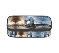Unkhtt Trousse à crayons historique avec impression du pont de Londres - 21 x 5 x 9,4 cm - Pour l'école, le bureau, les voyages, Noir , Taille unique
