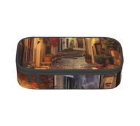 Unkhtt Trousse à crayons italienne avec imprimé Old Street - 21 x 5 x 9,4 cm - Pour l'école, le bureau, les voyages, Noir , Taille unique