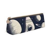 Unkhtt Trousse à crayons motif fusée dans l'espace - Grande capacité - Triangle - Pour étudiants et écoles, blanc, Taille unique
