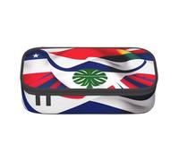 Unkhtt Trousse à crayons pour étudiant - Motif drapeau du Costa Rica - 21 x 5 x 9,4 cm - Pour l'école, le bureau, les voyages, Noir , Taille unique