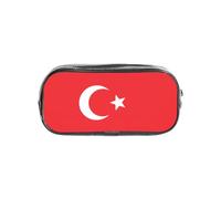 Unkhtt Trousse à crayons transparente avec imprimé drapeau de la Turquie pour enfants, étudiants, garçons et filles, organisateur de papeterie transparent