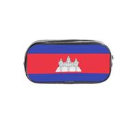 Unkhtt Trousse à crayons transparente avec imprimé drapeau du Cambodge pour enfants, étudiants, garçons et filles, organisateur de papeterie transparent