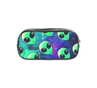 Unkhtt Trousse à crayons transparente avec imprimé extraterrestres verts pour enfants, étudiants, garçons et filles