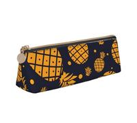 Unkhtt Trousse à crayons triangulaire de grande capacité avec imprimé ananas doré pour étudiants et écoles, blanc, Taille unique