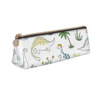 Unkhtt Trousse à crayons triangulaire de grande capacité avec imprimé dinosaure marchant pour étudiants et écoles, blanc, Taille unique