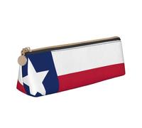 Unkhtt Trousse à crayons triangulaire de grande capacité avec motif drapeau du Texas pour étudiants et écoles, blanc, Taille unique