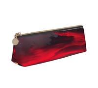 Unkhtt Trousse à crayons triangulaire grande capacité avec motif ciel étoilé rouge pour étudiants et écoles, blanc, Taille unique