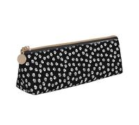 Unkhtt Trousse à crayons triangulaire grande capacité avec motif empreintes de pattes pour étudiants et écoles, blanc, Taille unique