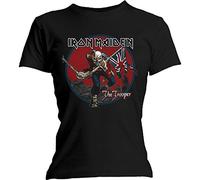 Iron Maiden Trooper Red Sky T-Shirt à Manches Courtes pour Femme - Noir - 36