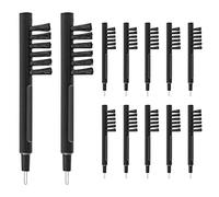 Unlorspy Lot de 12 brosses de nettoyage pour appareils auditifs avec aimant et boucle pour amplificateur de son Airpods Noir