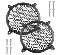 Unlorspy Lot de 2 grilles de protection en plastique noir pour caisson de basses de 20,3 cm avec vis de montage pour haut-parleurs de maison ou de voiture