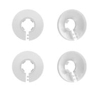 Unlorspy Lot de 4 rosaces de radiateur en plastique de 16 mm - Blanc - Décoration pour tuyau mural de 16 mm