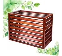 Unmjgybc cache moteur climatiseur extérieur Cache Extérieure De Vie Privée En Aluminium Couverture De Climatiseur À Persiennes Garde-Corps Cadre De Climatisation Volet Grain Bois L100×W50×H70(1.5P)