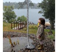 unmjgybc Chaine de Pluie Japonaise Remplacement Gouttière - Décoration Terrasse Café - Anti-Rouille Noir 2.2m(7.3ft)