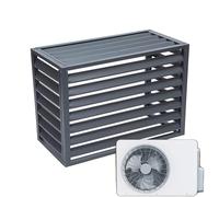 Unmjgybc couvre climatiseur et pompe à chaleur air source couvre condenseur en aluminium pour climatiseur clôture extérieure condenseur protecteur Gris Louver Haut L120*W70*H150(5P)