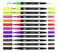 Unnderwiss feutre aquarelle Feutres coloriage adulte 12 Couleurs Marqueur Double tête feutre Feutres coloriage enfants Convient aux gribouillages des enfants et à la calligraphie des adultes