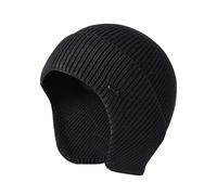 UNNESTAR Bonnet d'hiver pour Homme en Tricot Extensible avec Cache-Oreilles Coupe-Vent, Noir, Taille Unique
