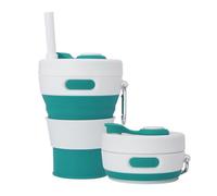 UNNESTAR Tasse de camping pliable avec paille en silicone - Bouteille d'eau portable pour voyage en plein air et voiture - 450 ml