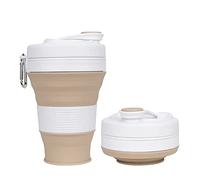 UNNESTAR Tasse de camping pliable avec paille en silicone - Tasse à café pliable - Bouteille de sport portable pour voyage en plein air - 600 ml