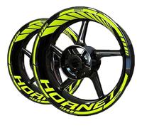UNNIQ Autocollants Moto pour Hornet Roue Autocollant Jante Décalcomanie Logo Avant Et Arrière Ensemble(Couleur:Neon Yellow)