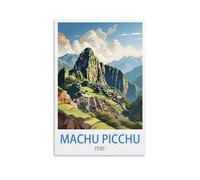 UnNiQ Machu Picchu Poster vintage sur toile représentant le Pérou 60 x 90 cm Décoration murale pour salon, chambre à coucher