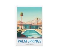 UnNiQ Palm Springs - Affiches de voyage vintage californiennes sur toile - impressions sur toile pour décoration murale pour salon, chambre à coucher (60 x 90 cm)