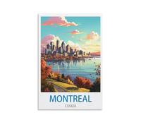 UnNiQ Poster de voyage vintage Montréal Canada - Impression sur toile pour salon, chambre à coucher - 20 x 30 cm