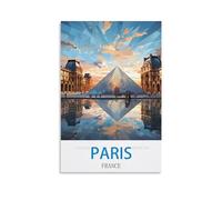 UnNiQ Poster de voyage vintage Paris France 20 x 30 cm - Décoration murale pour salon, chambre à coucher