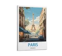 UnNiQ Poster de voyage vintage Paris France 30 x 45 cm Décoration murale pour salon, chambre à coucher