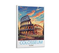 UnNiQ Poster vintage Colisée de Rome sur toile pour salon, chambre à coucher - 40 x 60 cm