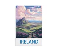 UnNiQ Poster vintage de voyage irlandais, 40 x 60 cm, décoration murale pour salon, chambre à coucher