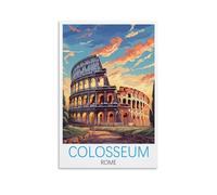 UnNiQ Poster vintage sur toile Colisée de Rome - Décoration murale pour salon, chambre à coucher - 50 x 75 cm