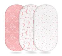 Unnivoll Draps pour couffin Moses Basket lot de 3, drap-housse ajusté pour landau nouveau-né pour bébé garçon et fille, drap pour couffin berceau bébé super doux et respirant facile d'entretien blanc