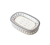 UNNS Plateau à Savon Nordic Style céramique Savon Drain Savon Plat lavabo intérieur Cuisine Cuisine Cuisine Double Couche Savon Plat Simple Rack de Savon Simple Porte-Savon égouttoir (Color : B)