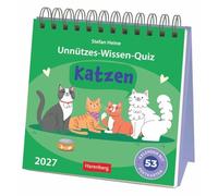 Unnützes-Wissen-Quiz Katzen Premium-Postkartenkalender 2027 - Kalender mit 53 Rätselkarten: Unverzichtbar für alle Katzenfreunde: origineller Kalender zum Aufstellen mit Rätselpostkarten