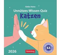 Unnützes-Wissen-Quiz Katzen Premium-Postkartenkalender - Kalender mit 53 Rätselkarten: Unverzichtbar für alle Katzenfreunde: origineller Kalender zum Aufstellen mit Rätselpostkarten