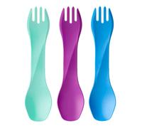 UNO 3-Pack Travel & Camping Ustensiles Portable & Convertible Dining Ware Multi-Fonctional Spork Mint / Magenta / Blue Light UNO (en vrac) 3-pack