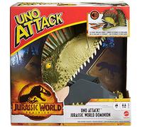 UNO Attack Jurassic World Dominion Card Game with Dinosaur Card Launcher, 2 to 10 Players, Gift for Ages 7 Years & Older