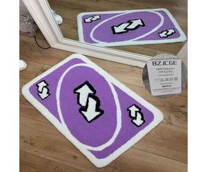Uno Card Tapis arc-en-ciel rectangulaire touffetant antidérapant et épais pour chambre à coucher, salle de bains, chevet, tapis pelucheux (80 x 120 cm, violet)