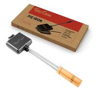 Uno Casa Petite machine à sandwich double en fer - Machine à sandwich japonaise en fonte avec livre de recettes, équipement de cuisson pour feu de camp - Fers à tarte pour camping en fonte