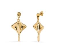 Uno de 50 Boucles d'oreilles en forme de raie plaquées or 18 carats - Bijou artisanal - Fabriqué en Espagne